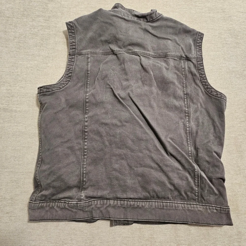 RedHead Ranch Vest Mens XL Grey Flannel Lined Canvas Snap Front Workwear